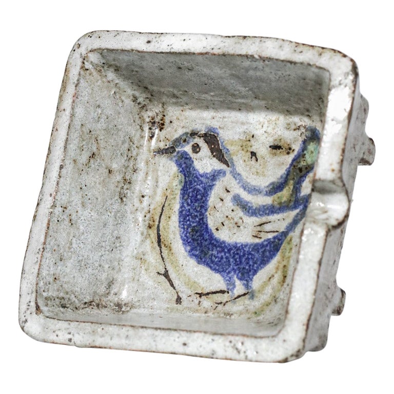 Ceramic Ashtray French Jean Derval Bird 50's Vintage F285 For Sale
