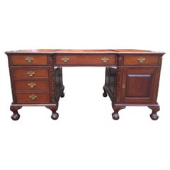 Power Broker Vintage Mahogany Partner's Desk