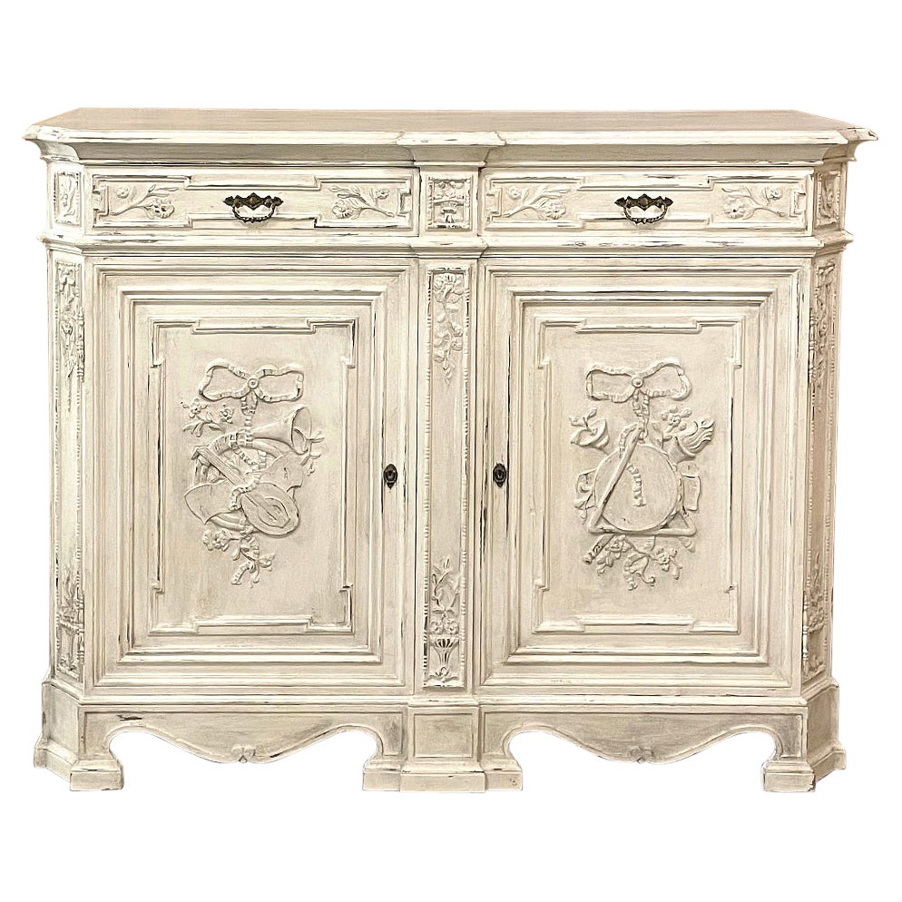 19th Century French Louis XVI Painted Buffet For Sale