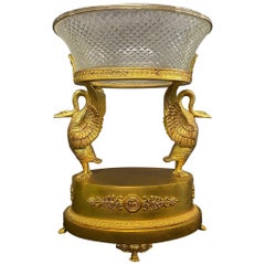 Late 19th Century Empire Style Gilt Bronze and Crystal Centerpiece