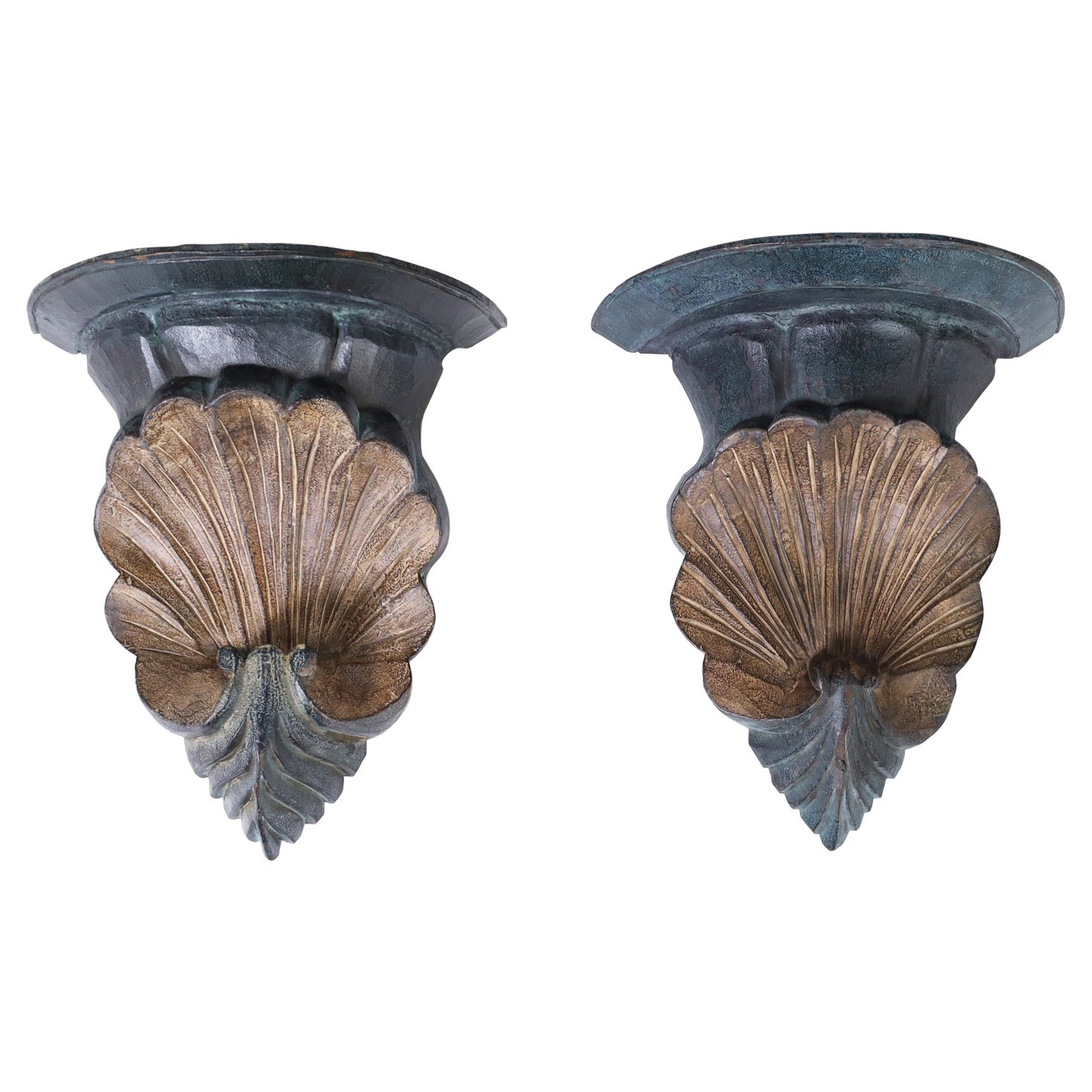 Pair of Seashell Wall Brackets For Sale