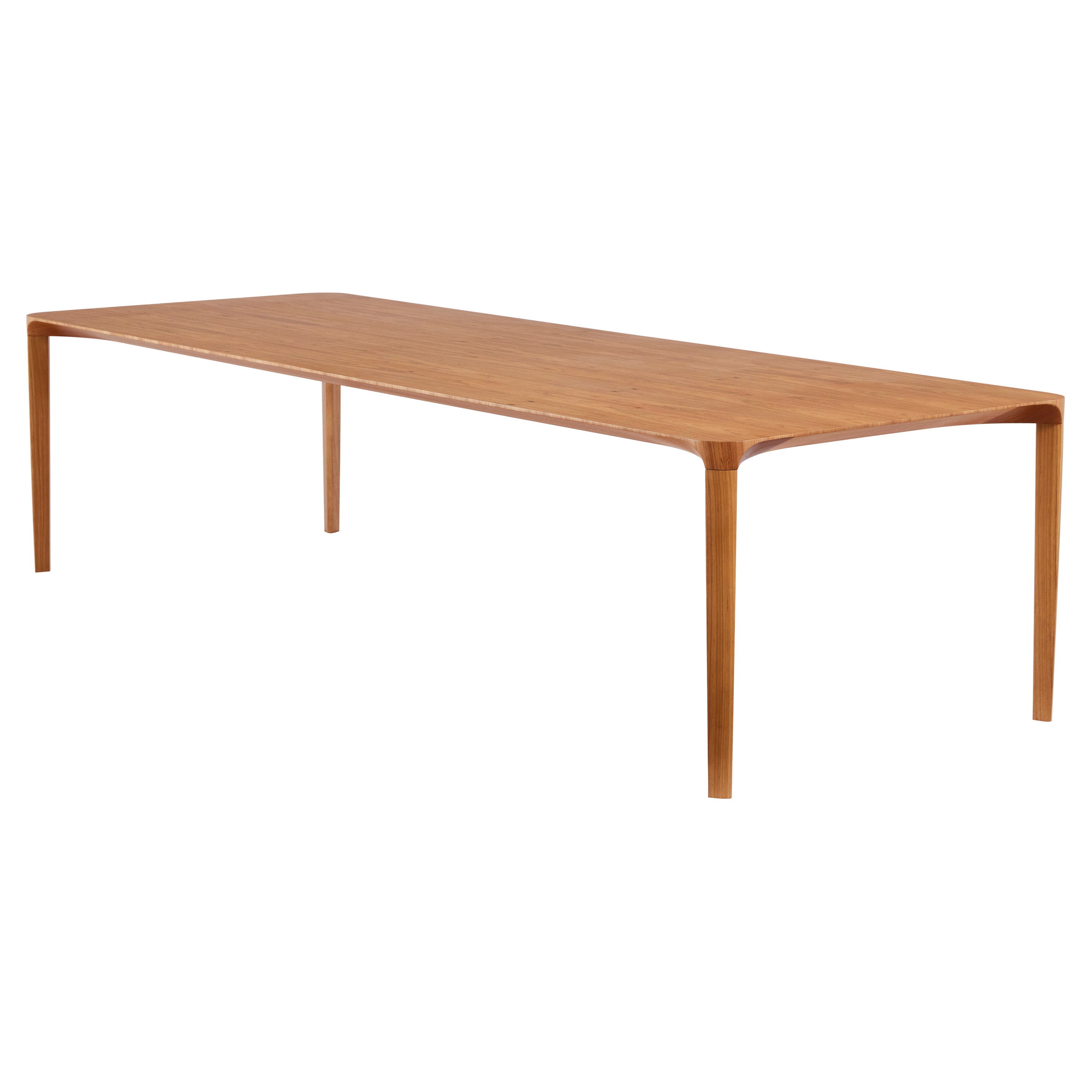 Minimalist Style, Dining Table in Natural Solid Wood Reinforced with Steel For Sale