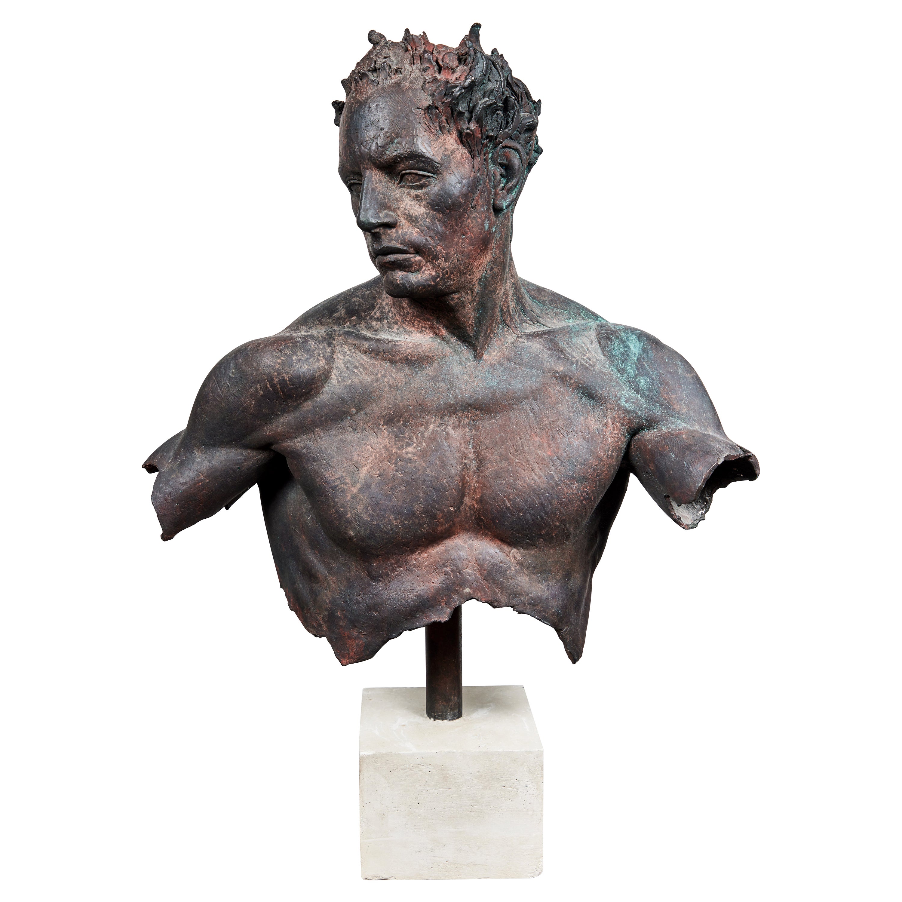 Sculpture de buste en bronze « Fragment of Hermès » de Sabin Howard, 2005 en vente
