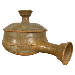 Stoneware Lidded Bowl with Handle