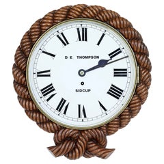 Mid 19th Century Carved Walnut Wall Clock by D.E.Thompson of Sidcup