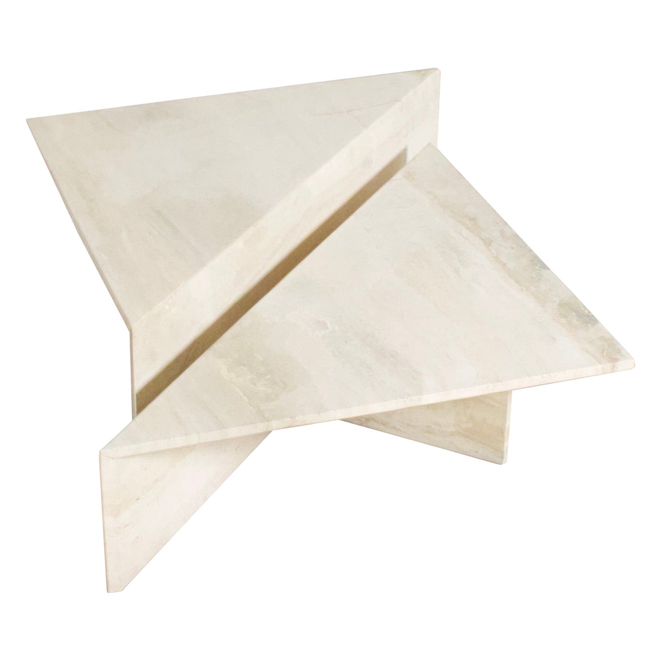 Large Travertine Coffee Table by Up&Up, Italy, 1970s at 1stDibs