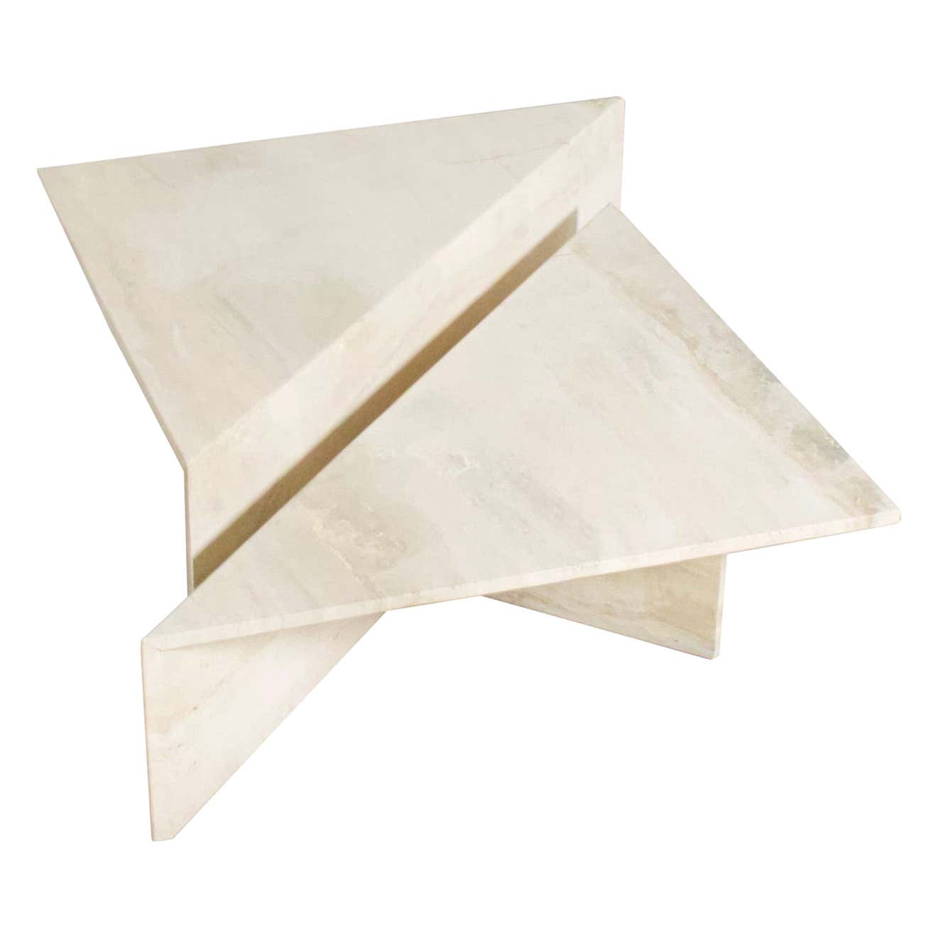 Large Travertine Coffee Table by Up&Up, Italy, 1970s at 1stDibs