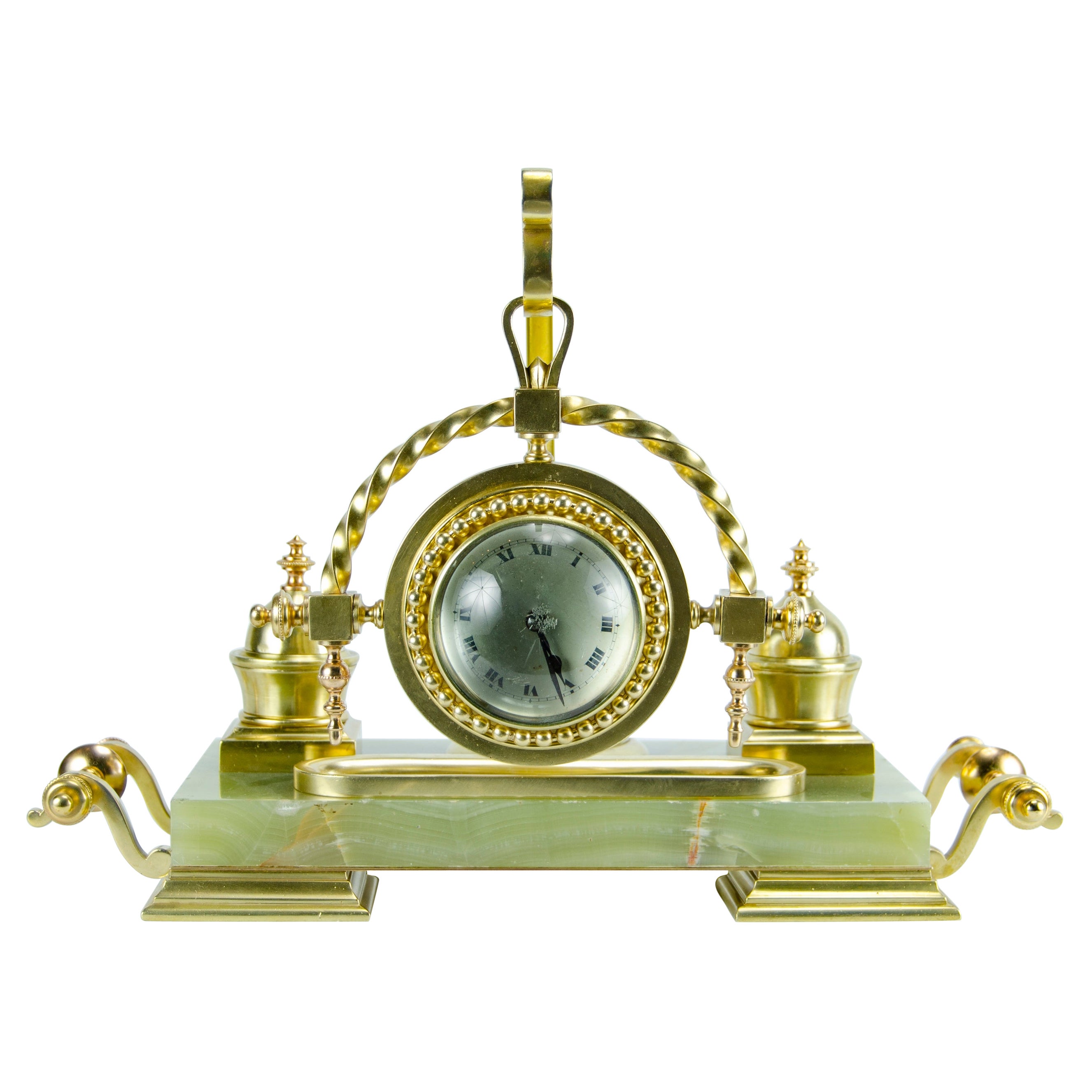 Empire Style Table Clock and Inkwell