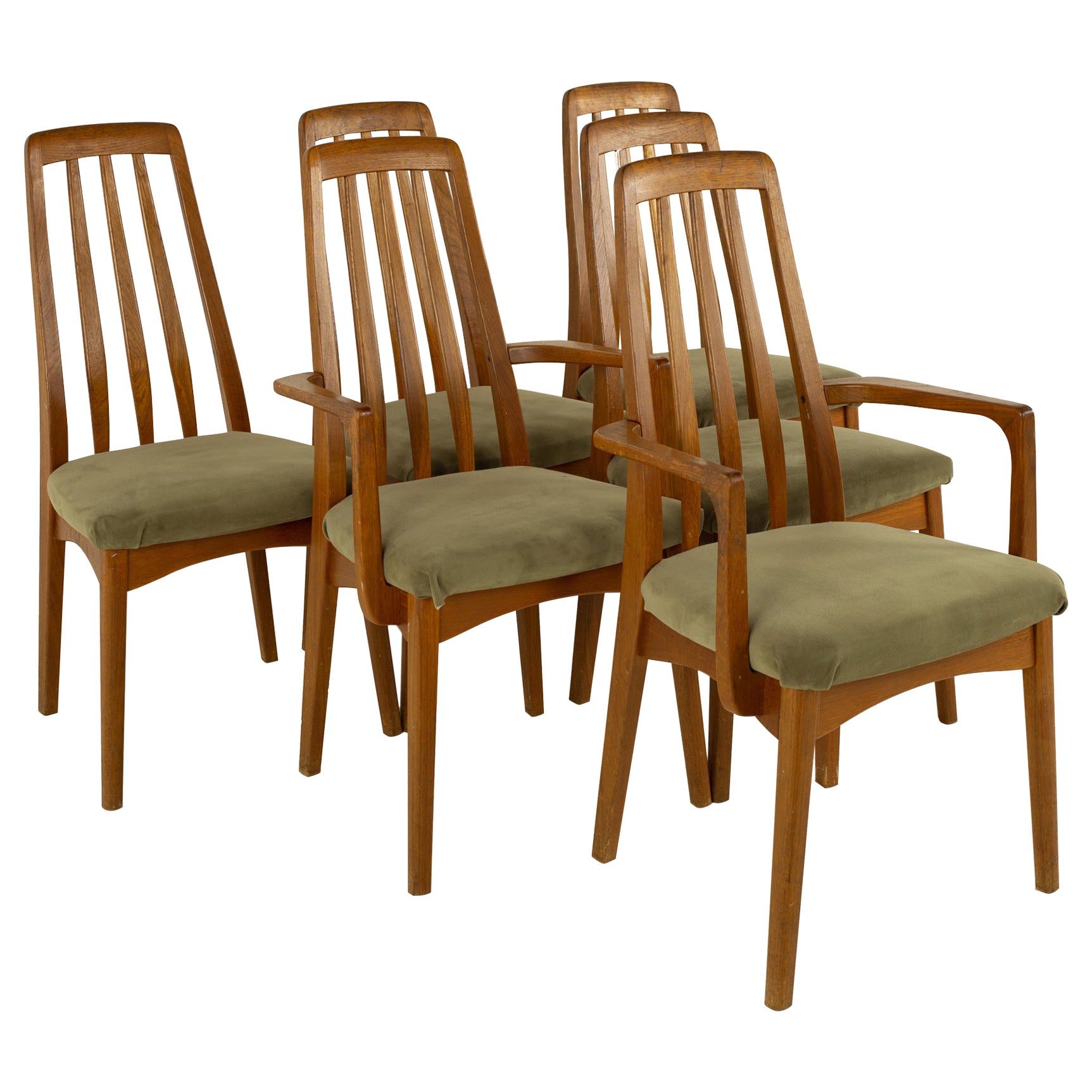 Koefeds Hornslet Eva Style Mid Century Teak Dining Chairs, Set of 6