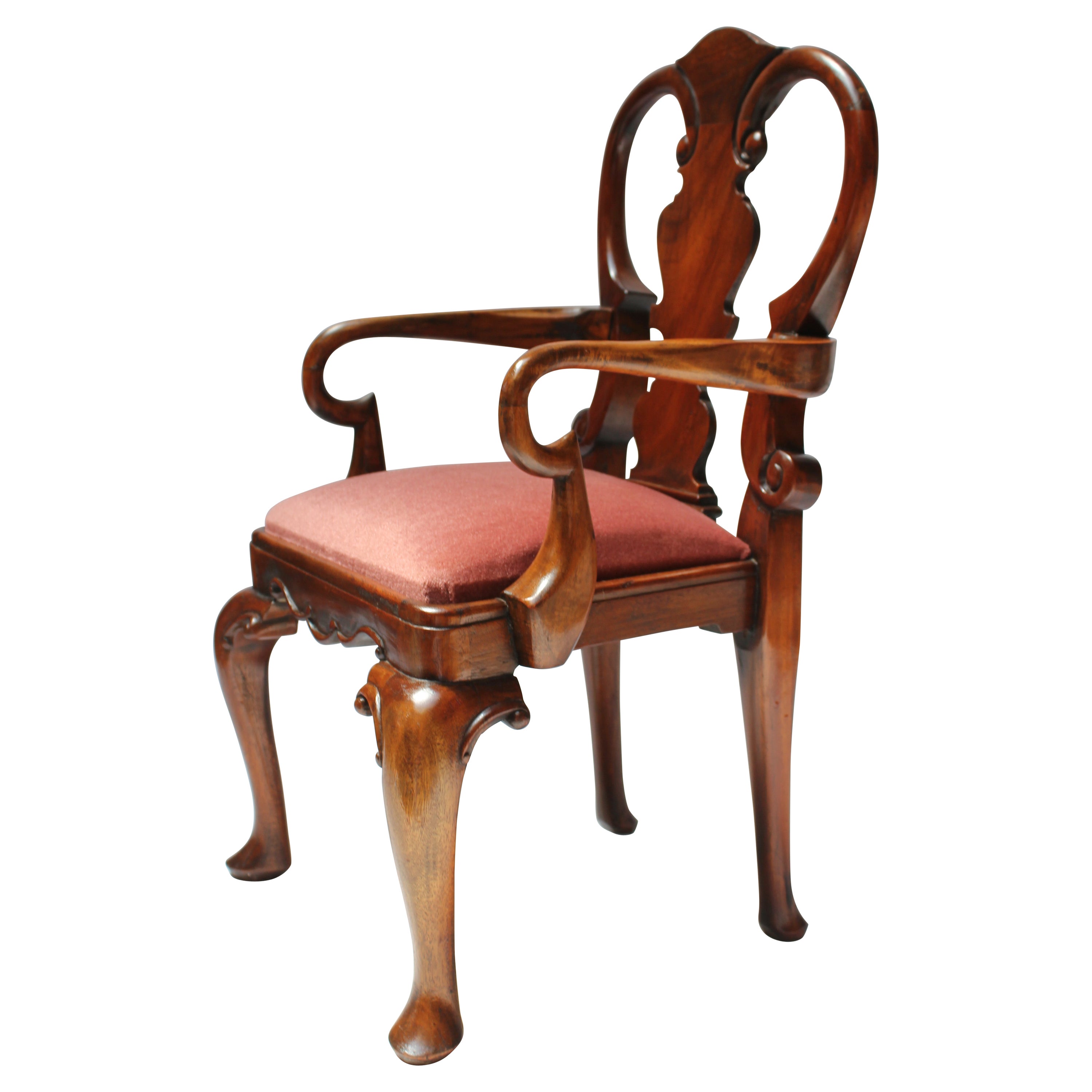 Vintage Salesman Sample / Miniature Queen Anne-Style English Arm Chair