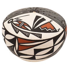 Vintage Native American Acoma Pottery Seed Pot - New Mexico