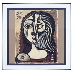Mid-Century Modern Framed Pablo Picasso Print Printed Post-Mortem