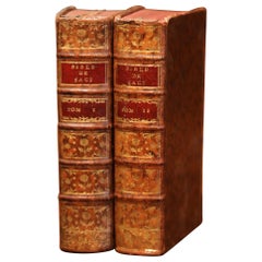 Mid-18th Century French Leather Bound Two-Volume "Bible de Saci" Dated 1743