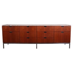 Florence Knoll Teak Credenza with Stone Top