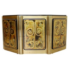 Mid-Century Modern Bernard Rohne Mastercraft Acid Etched Brass Credenza, 1960s