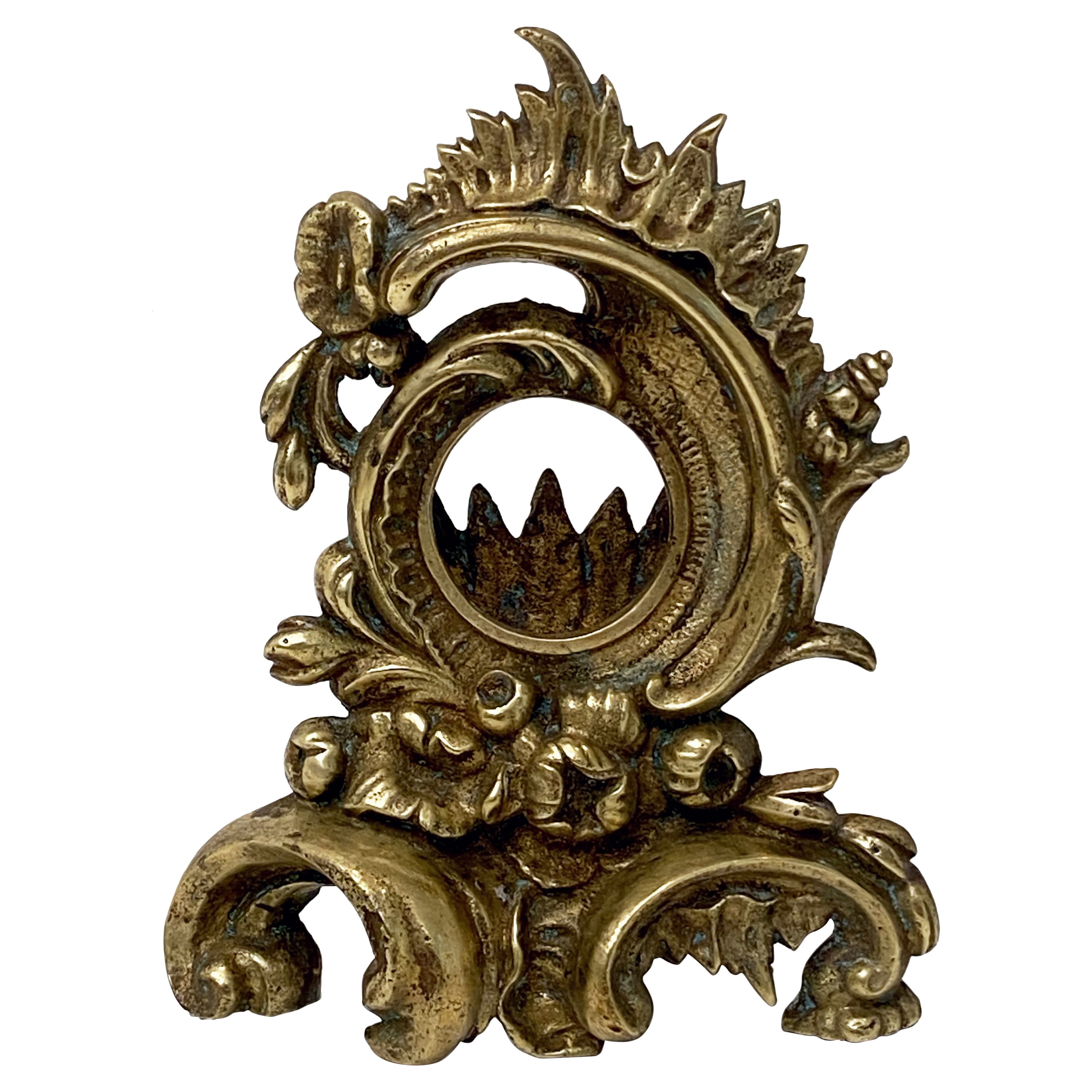 French Rococo Pocket Watch Holder or Display Stand of Gilt Bronze