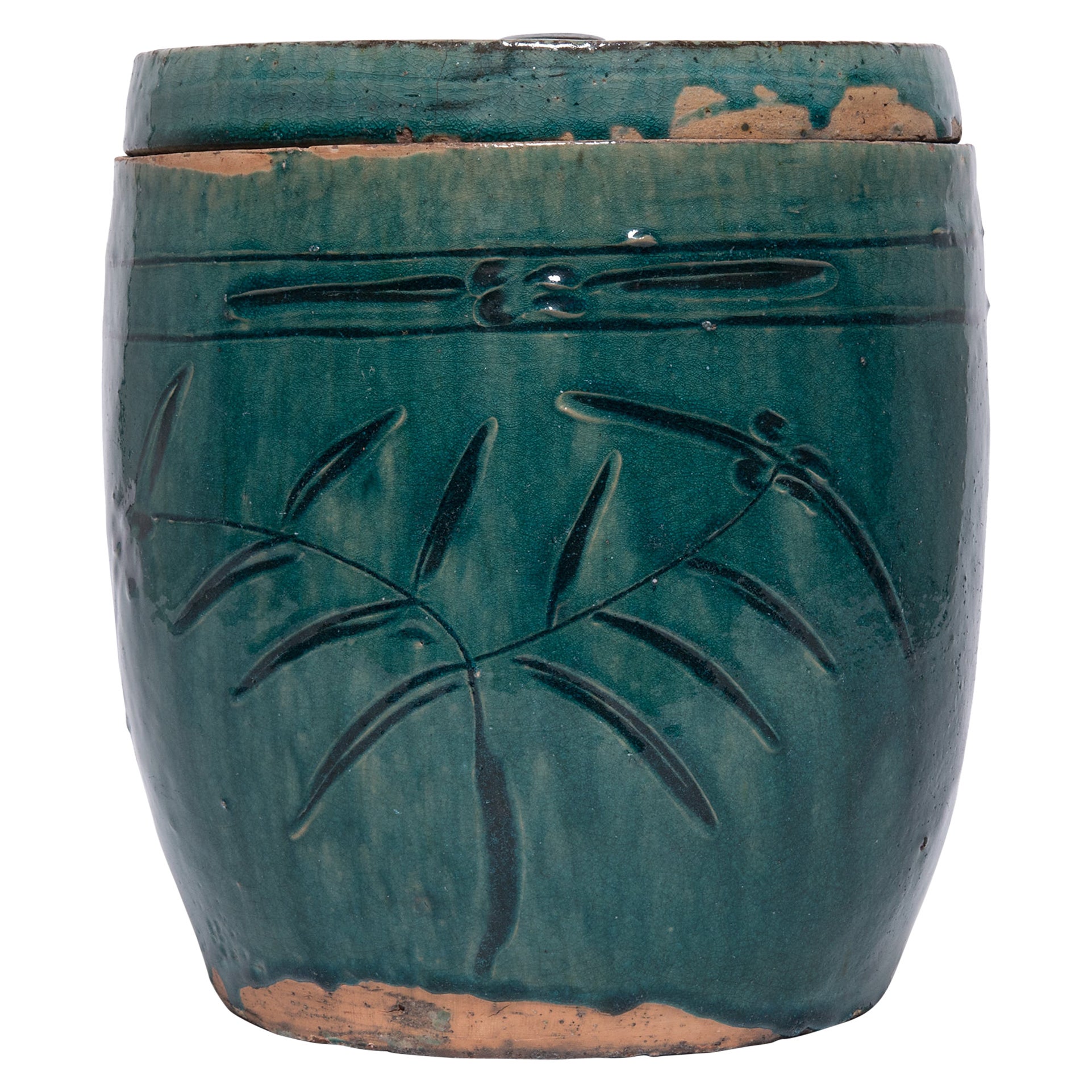 Chinese Green Glazed Apothecary Jar, c. 1900