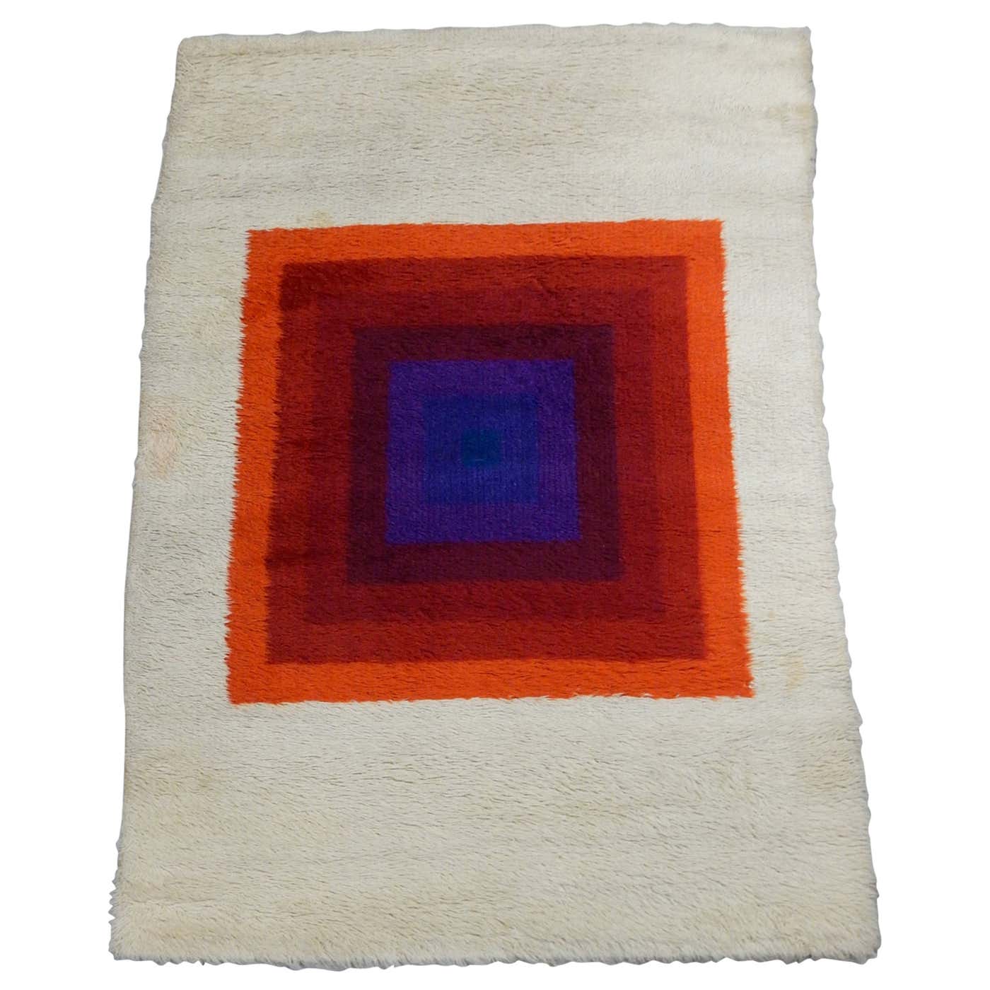 1970s Verner Panton Design Mira-Romantica Wool Rya Rug For Sale at ...