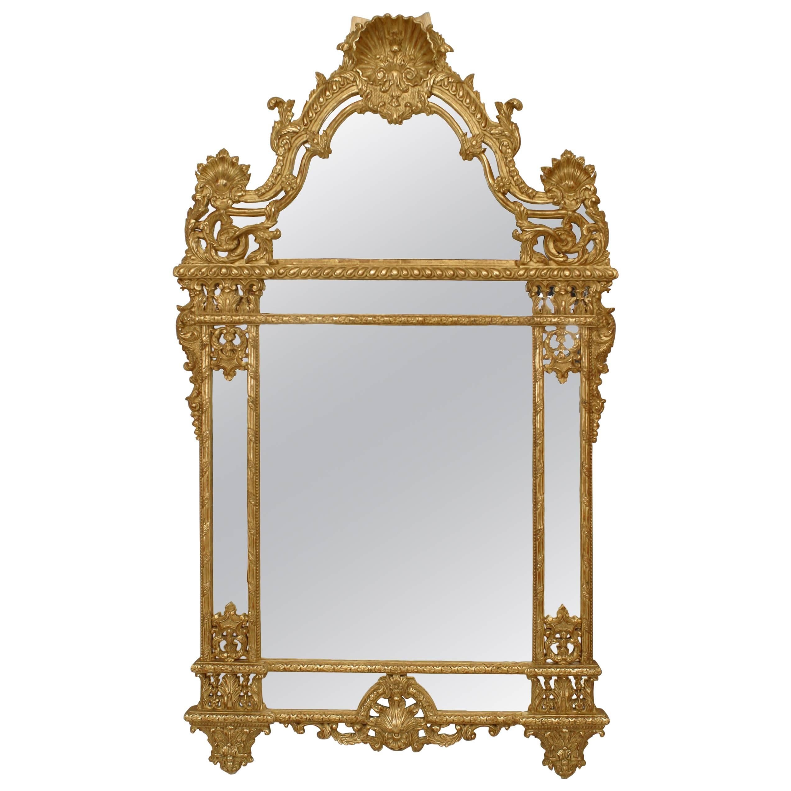 French Regence Style Carved Giltwood Wall Mirror