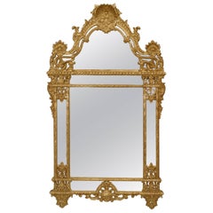 French Regence Style Carved Giltwood Wall Mirror