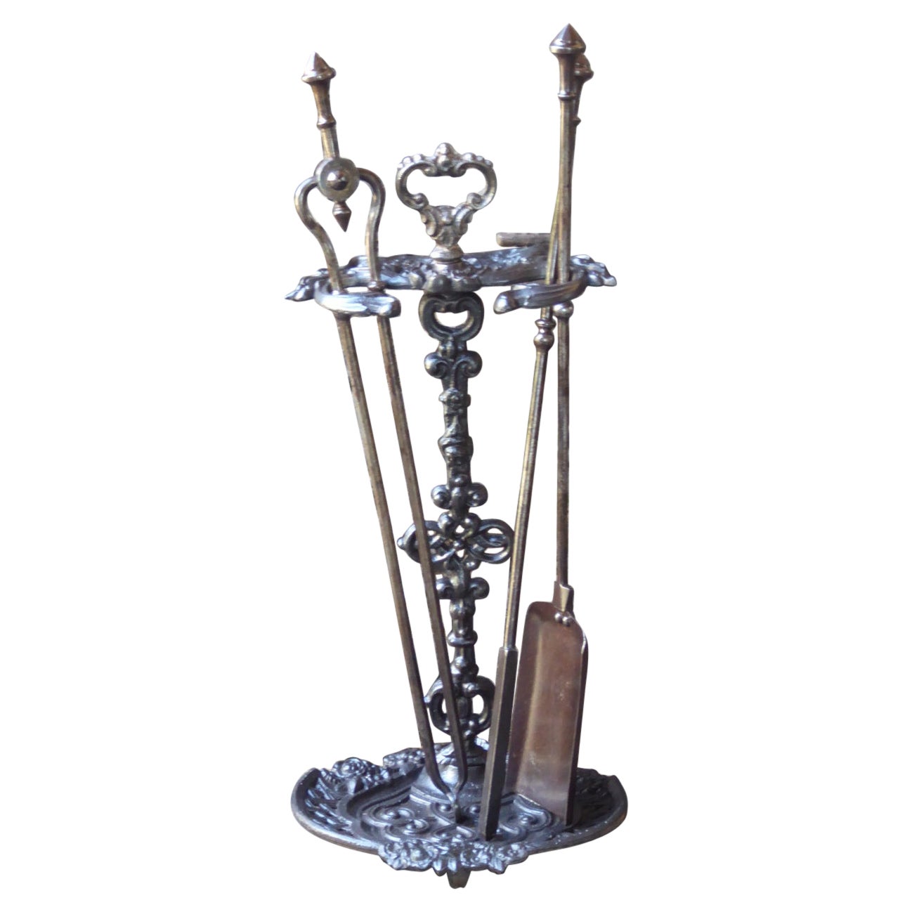 English Set of Fireplace Tools, Victorian Companion Set, 19th Century For Sale