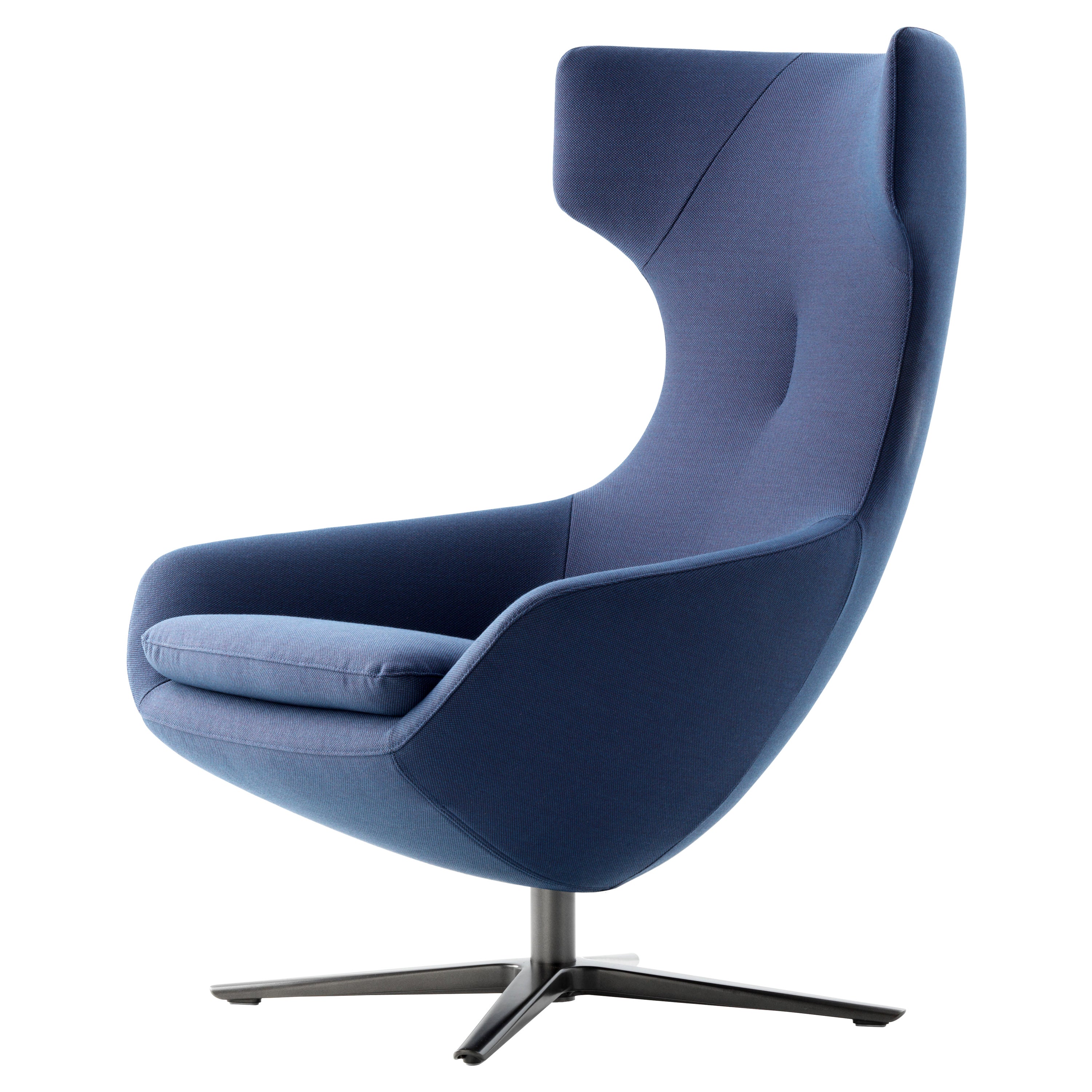 Verhandeling Verleden ga winkelen Caruzzo Lounge Chair by Leolux Upholstered in Blue Fabric 'steelcut trio  0796' For Sale at 1stDibs