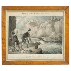 Antique Fishing Picture, Sporting in the Scottish Isles, Salmon Fishing, William Heath