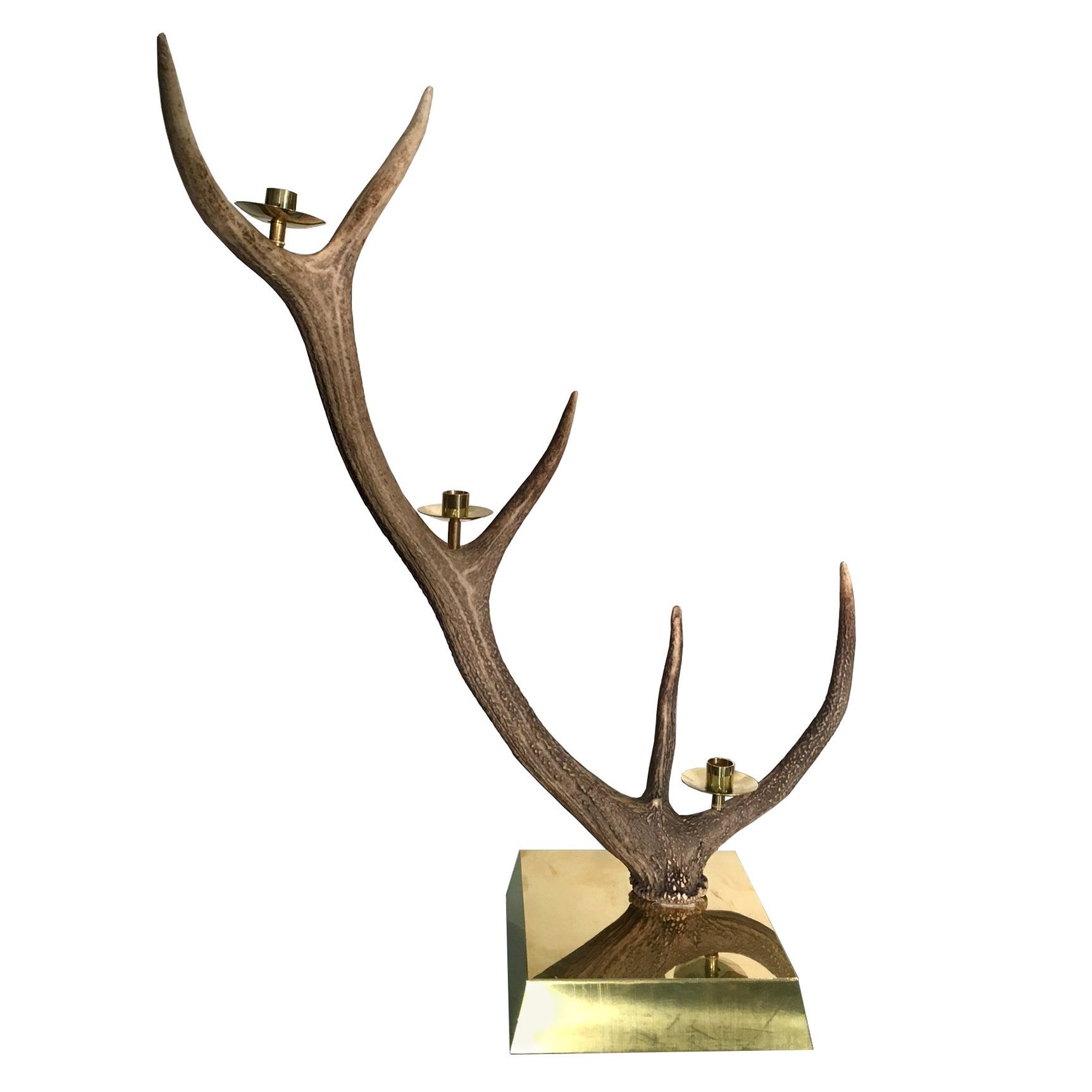Elk Horn Three-Light Candleholder, Italy