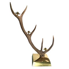 Elk Horn Three-Light Candleholder, Italy