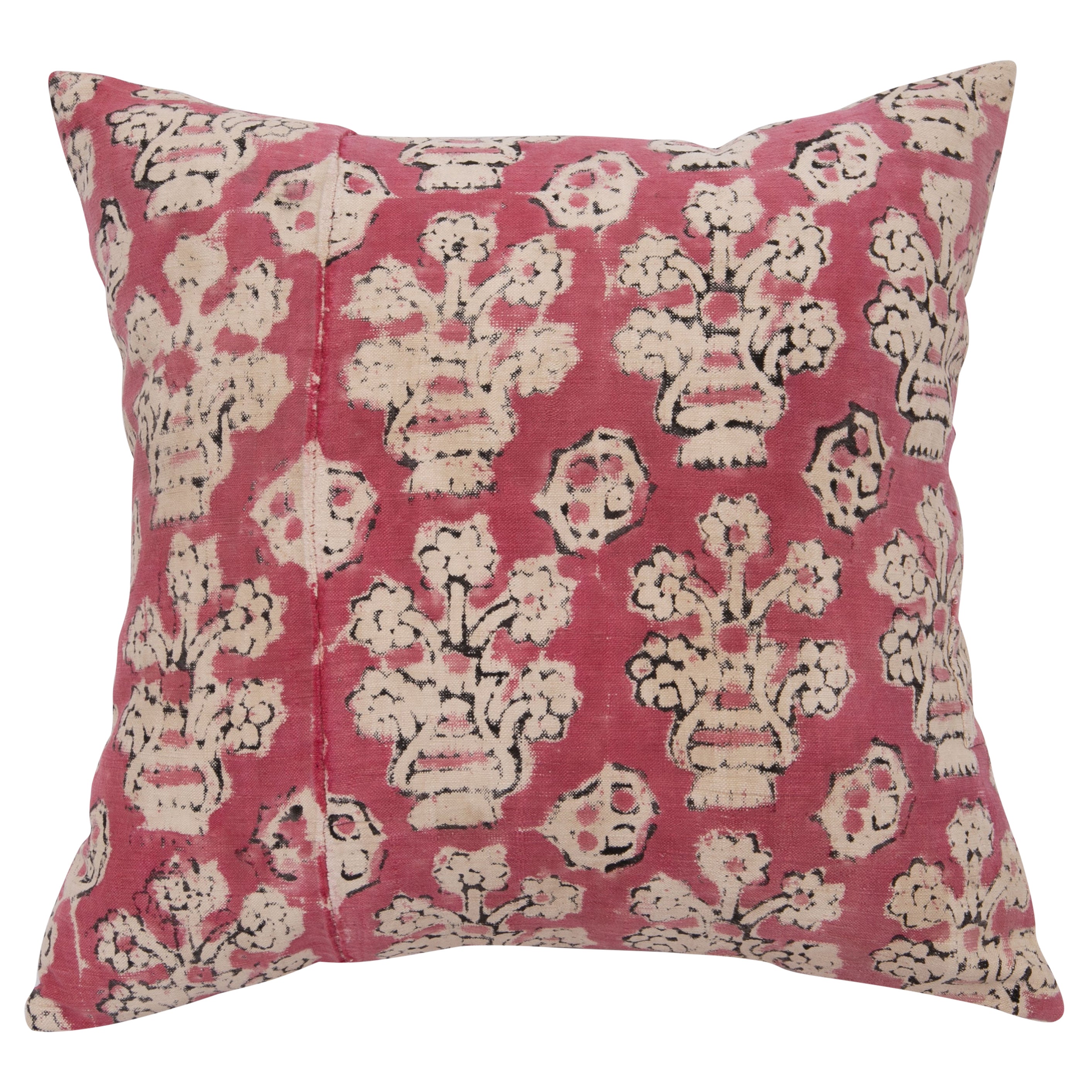 Pillowcase Made from an Antique Anatolian Block Print, Early 20th C For Sale