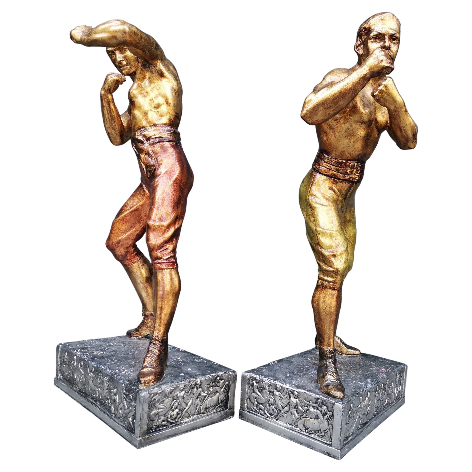 Arthur Waagen '1869-1910' Sculpture American Boxer's Boston Strong Boy For Sale