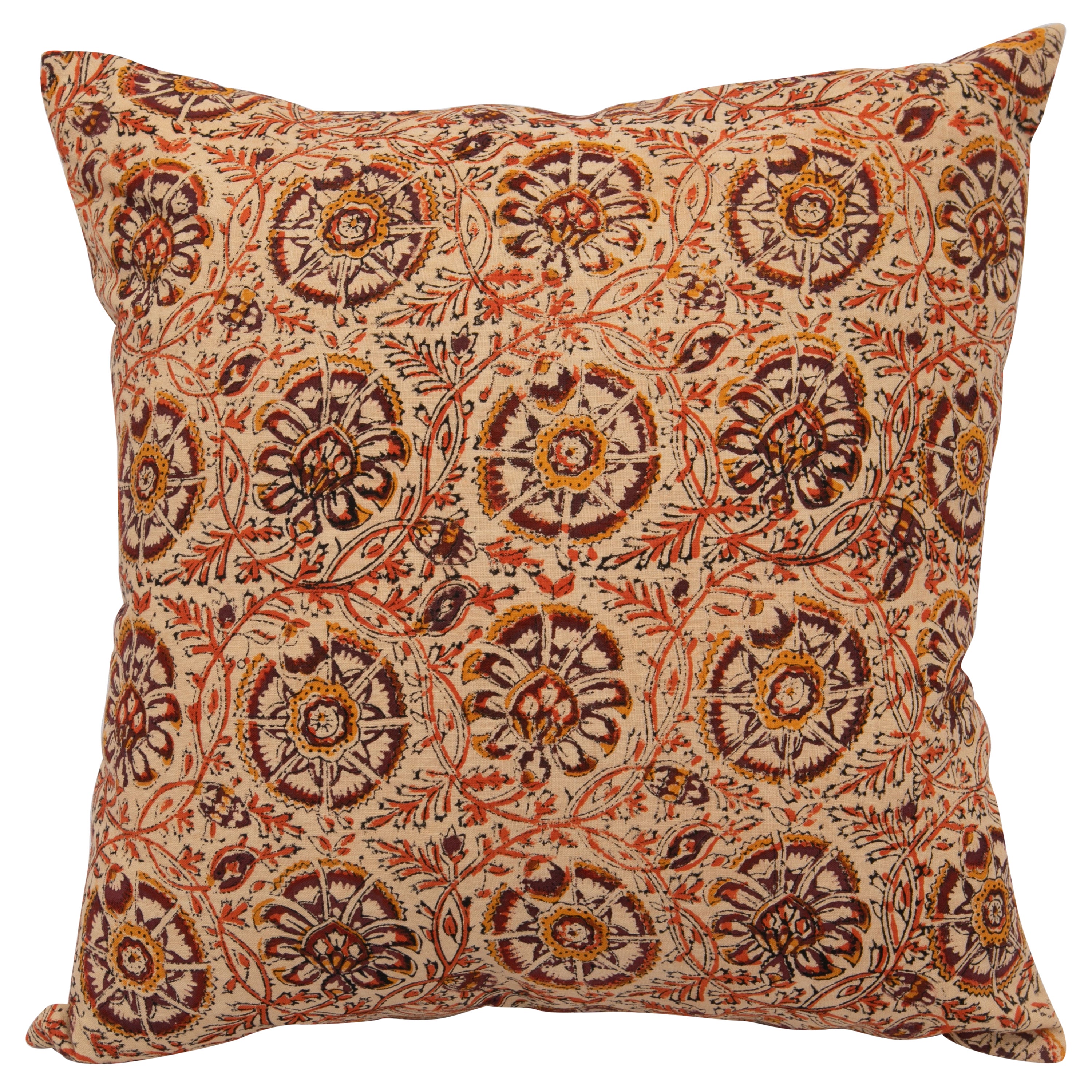 Pillow Case Made from an Indian Kalamkari, Early 20th Century For Sale