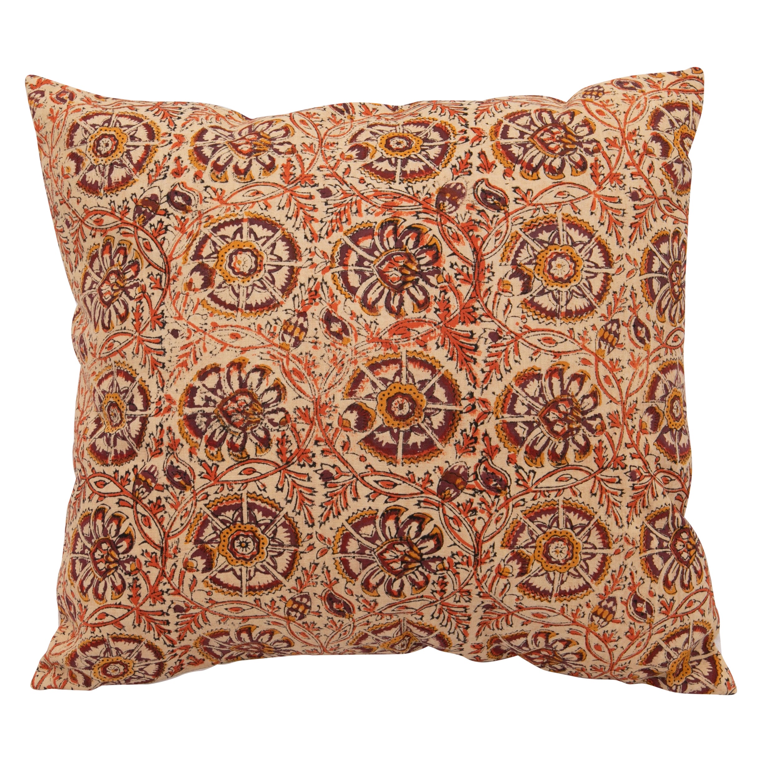 Pillow Case Made from an Indian Kalamkari, Early 20th C