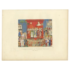 Antique Print of the Coronation of Gian Galeazzo Visconti by Bonnard, 1860