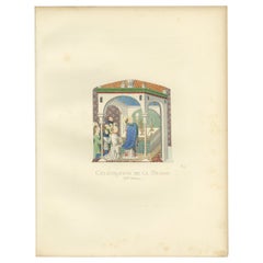Antique Print of the Celebration of Mass by Bonnard, 1860