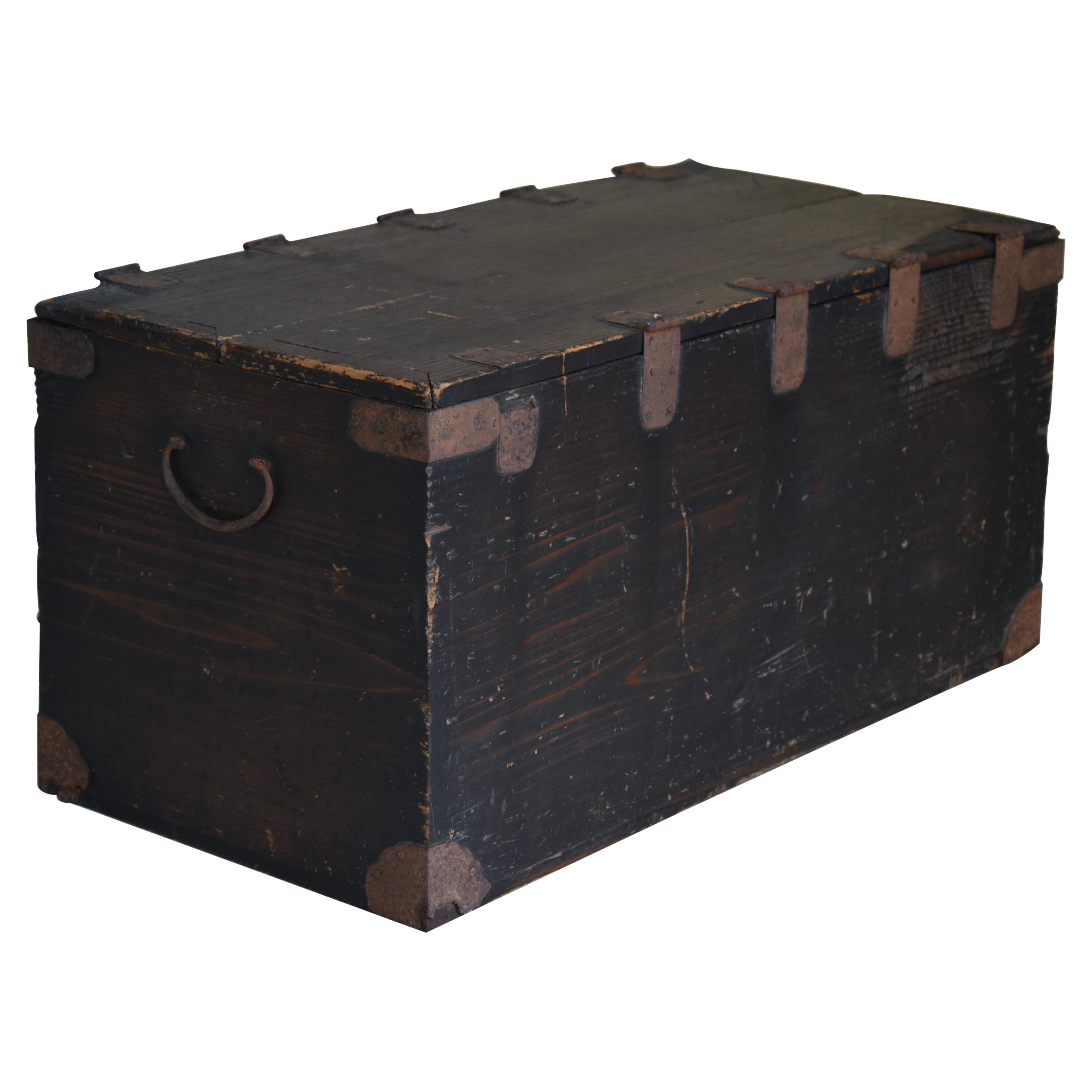 Japanese Old Wooden Box 1860s-1920s/Antique Storage Sofa Table Wabisabi Art