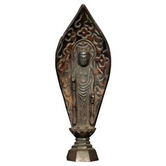 Japanische japanische Momoyama-Bronzeguss-Buddha-Skulptur