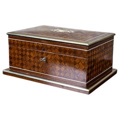 Antique Rosewood Jewelry Box from the Turn of 19th and 20th Centuries