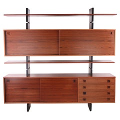 Vintage Beautiful Freestanding Danish Wall Unit with Cupboards and Bookshelves