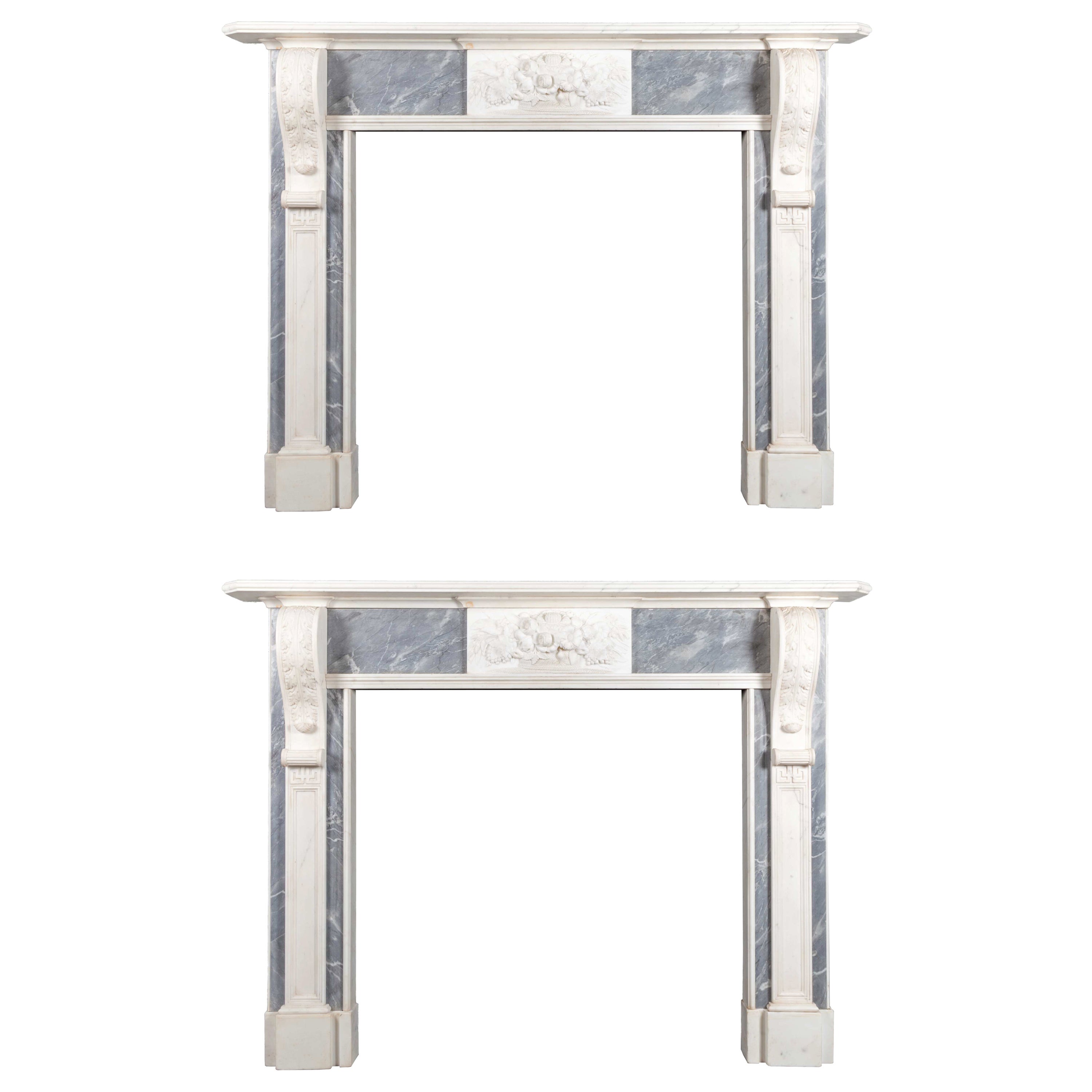 Pair of Georgian Marble Fireplaces For Sale