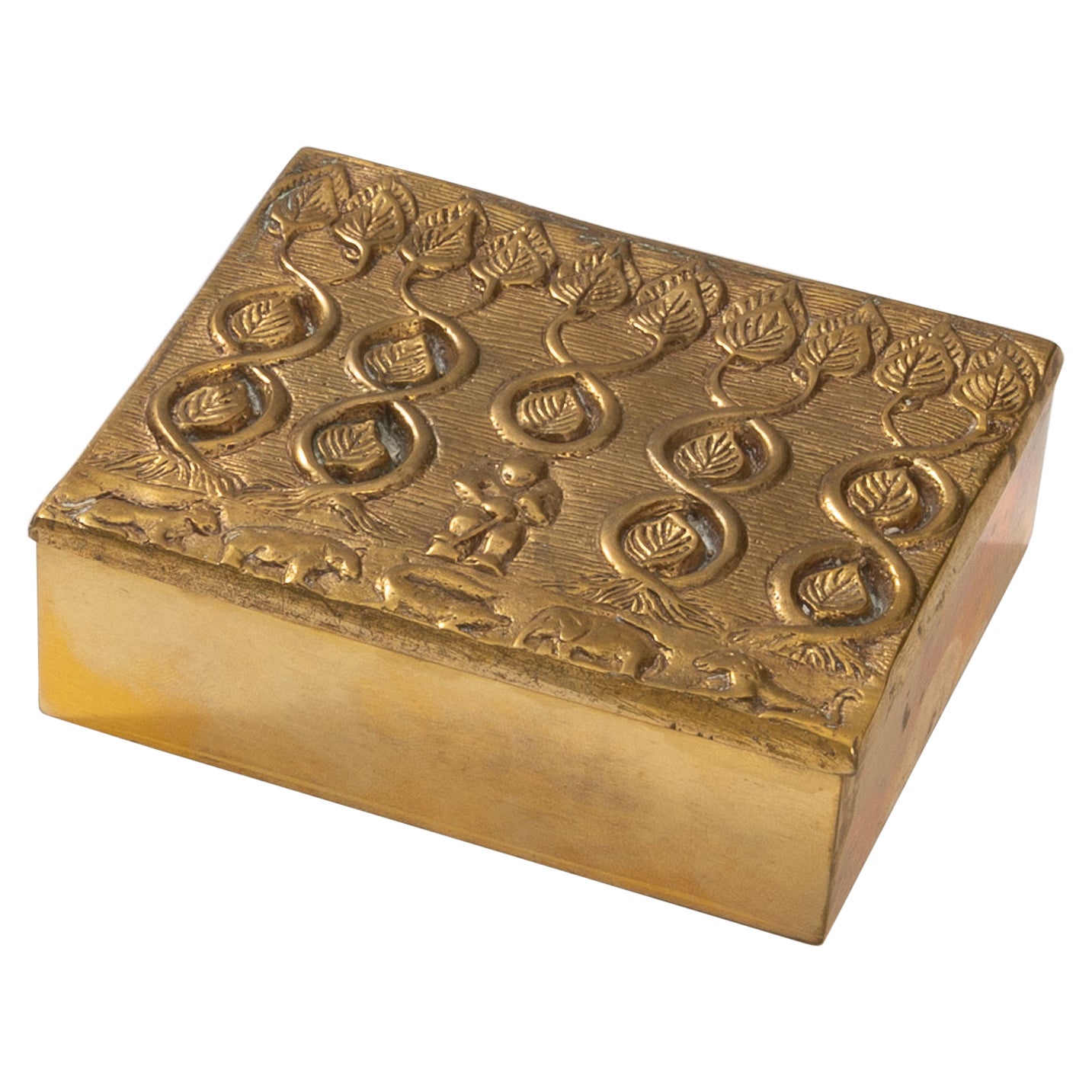 Le défricheur de forêts vierges by Line Vautrin, Gilded Bronze Box, France