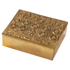 Boîte en bronze doré Le dfricheur de forts vierges de Line Vautrin, France