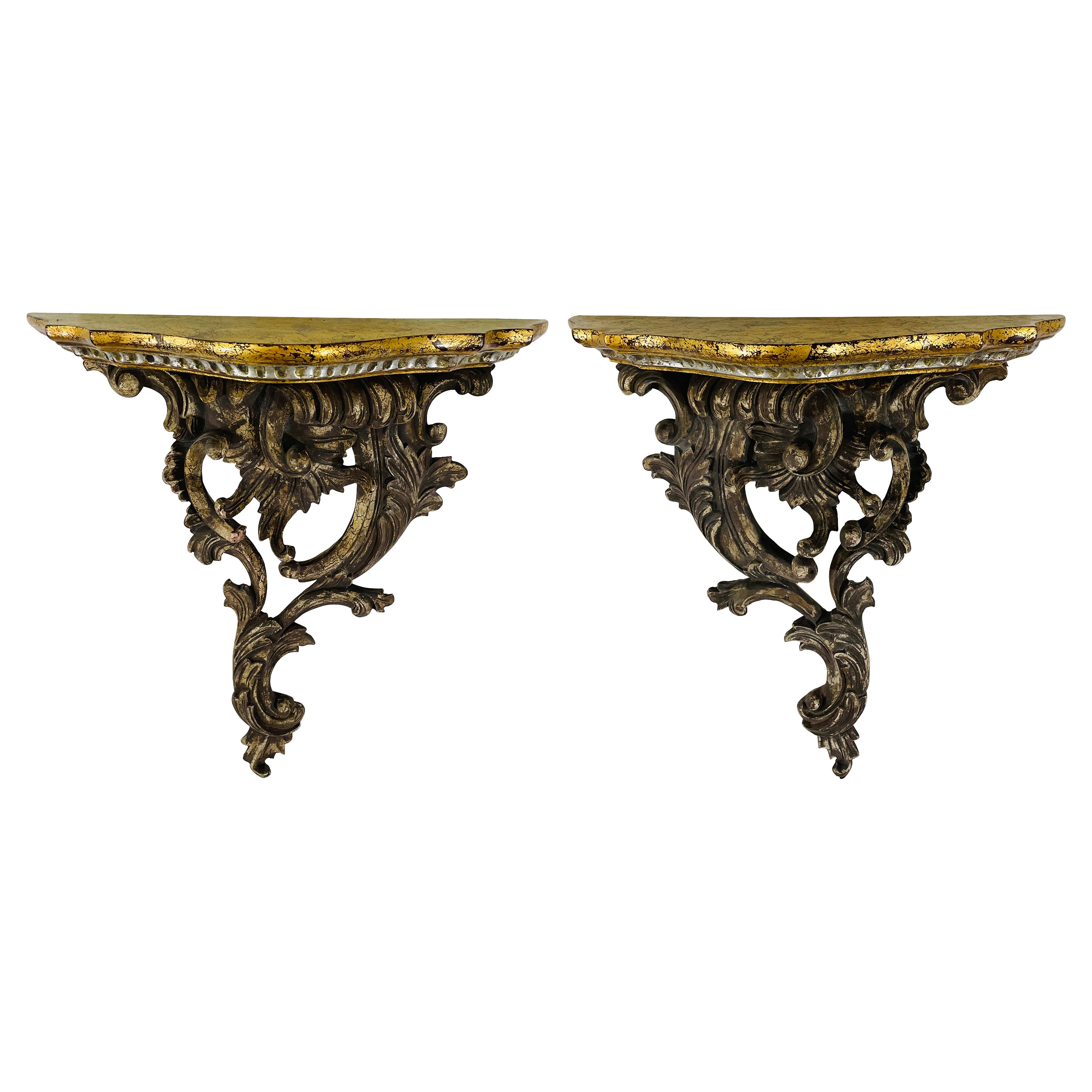 Antique French Baroque Style Wall Bracket, a Pair For Sale