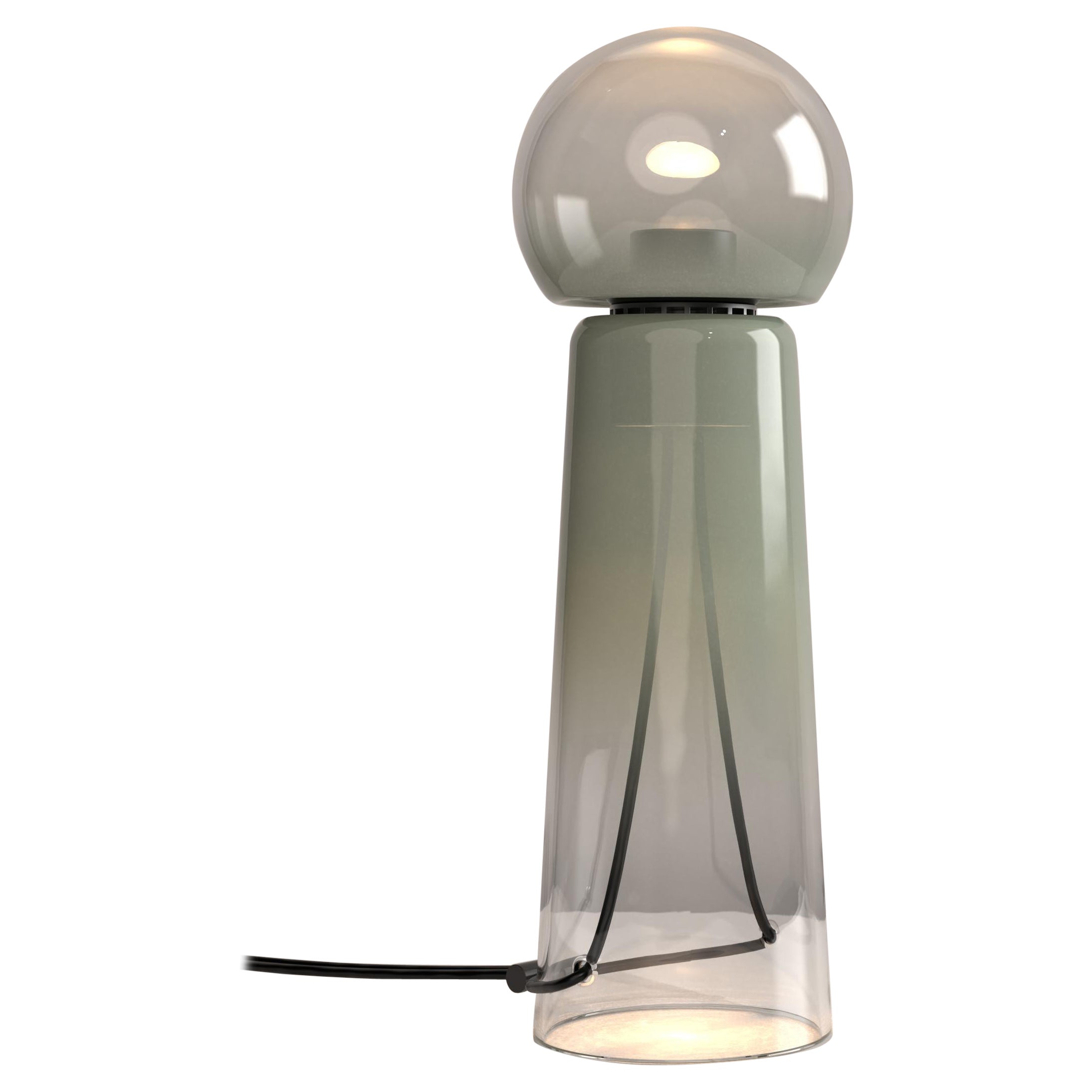 Gigi Sage Green Contemporary LED Hand Blown Glass Table Lamp by Studio d'Armes For Sale