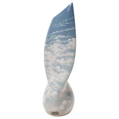Lacquered and Airbrushed Ceramic Centerpiece /Vase Model Nr 182/2 by Vibi, Italy
