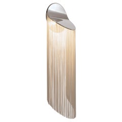 Cé Wall Chrome Wall Sconce Lamp with Natural White Rayon Fringes by d'armes