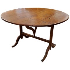Small French Provincial Tilt-top Table with Pine Top and Pearwood Base