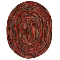 Tapis américain tressé des années 1930 (32 x 267 x 335 cm)