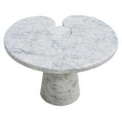 Vintage Original Angelo Mangiarotti Italian "Eros" Carrara Marbel Side Table