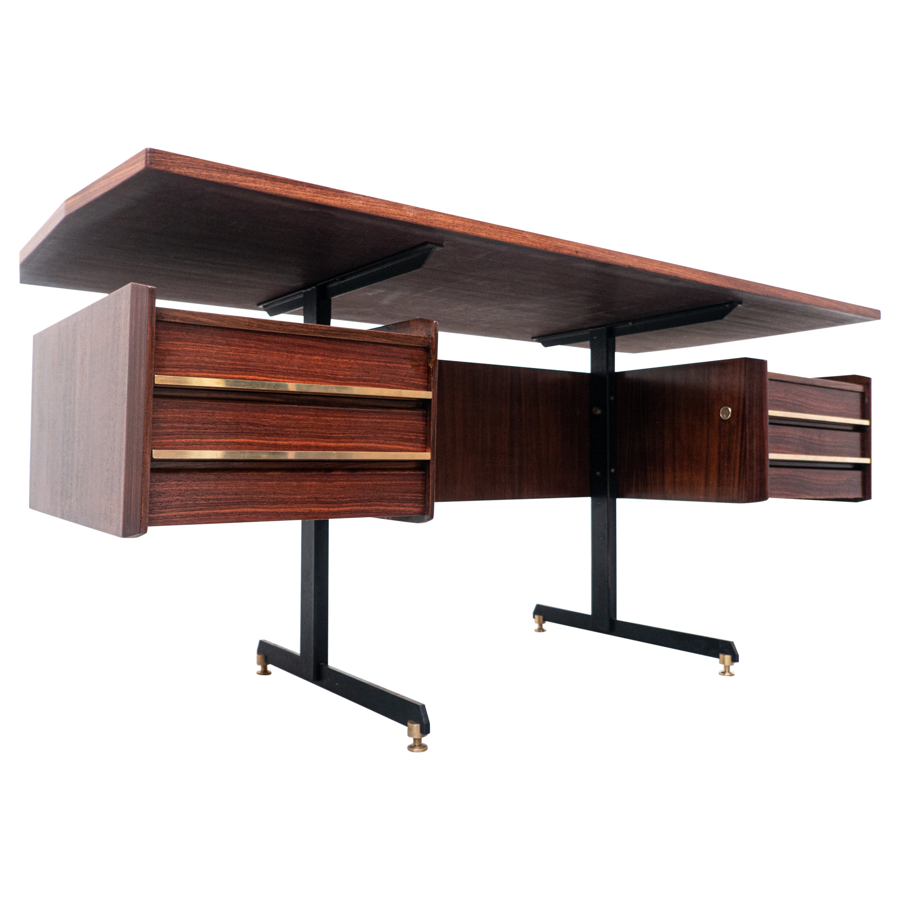 Mid-Century Modern Italian Wooden Desk, 1960s